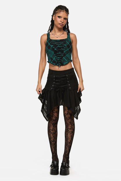 Black Friday - Witches Lacing Hanky Skirt - black