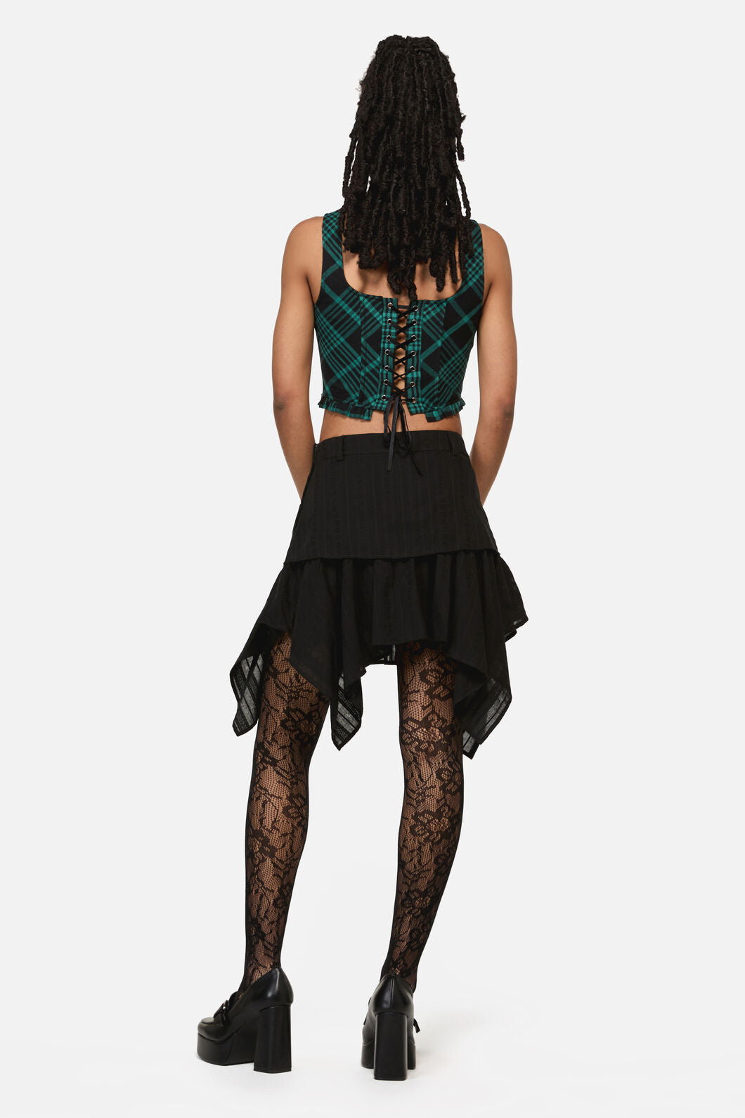 Black Friday - Witches Lacing Hanky Skirt - black