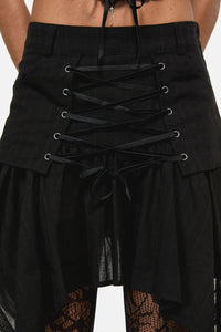 Black Friday - Witches Lacing Hanky Skirt - black