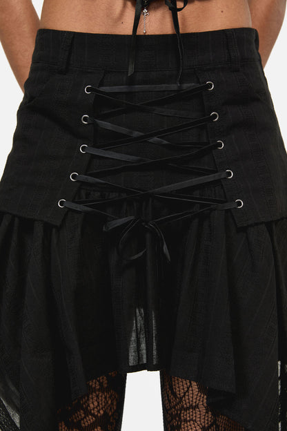 Black Friday - Witches Lacing Hanky Skirt - black