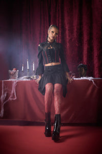 Black Friday - Witches Lacing Hanky Skirt - black