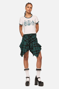 Black Friday - Conjuring Tartan Hanky Skort - black-sage