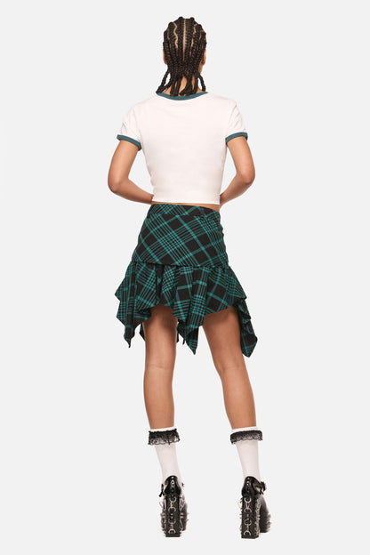Black Friday - Conjuring Tartan Hanky Skort - black-sage