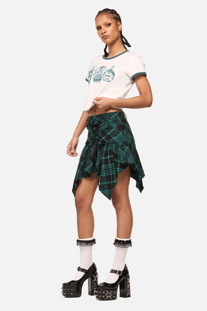 Black Friday - Conjuring Tartan Hanky Skort - black-sage