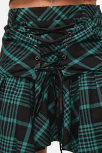 Black Friday - Conjuring Tartan Hanky Skort - black-sage