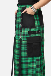 Black Friday - Wired Tartan Cargo Pant - green-black