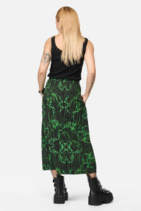 Black Friday - Main Frame Print Midi Skirt - green-black