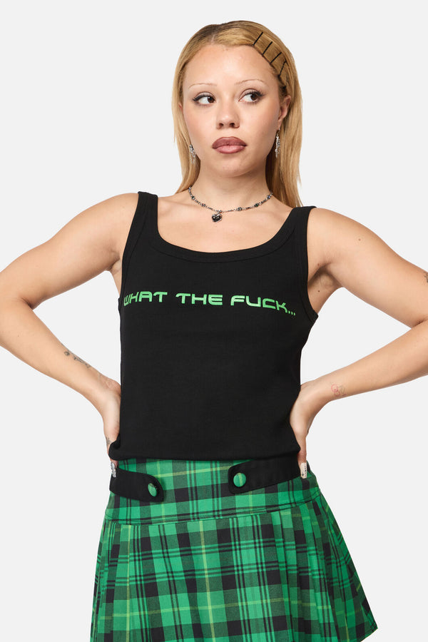 Dangerfield - Wtf Ribbed Tank - black