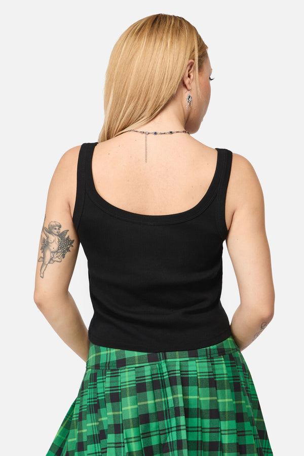 Dangerfield - Wtf Ribbed Tank - black