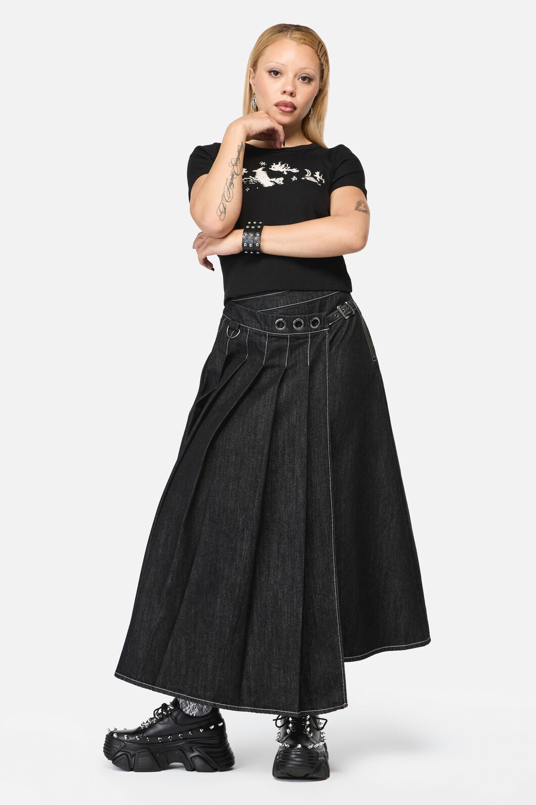Black Friday - Rodent Grunge Maxi Skirt - black