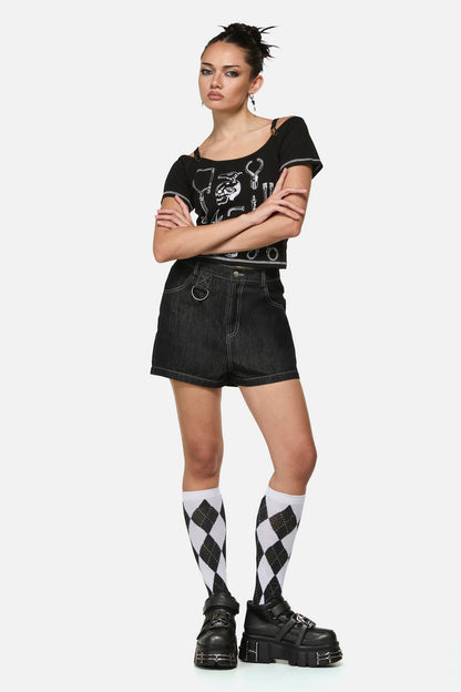 Black Friday - Snips Goth Print Short - black