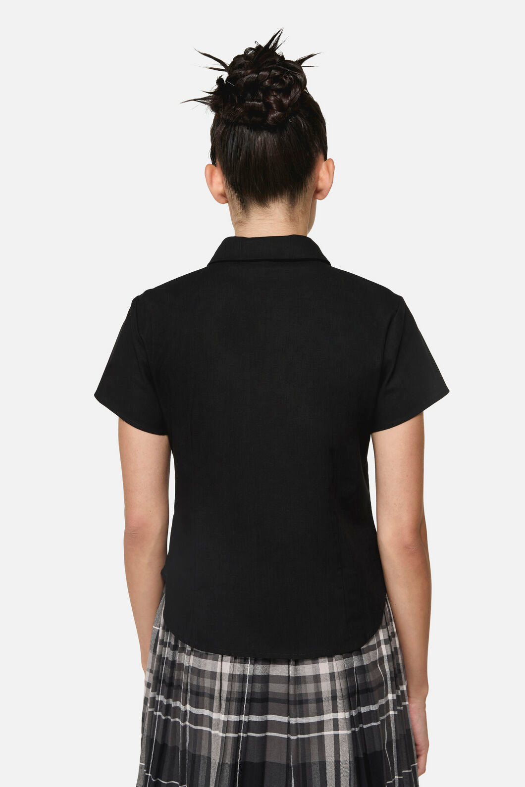 Black Friday - Snips Tie Trim Goth Blouse - black