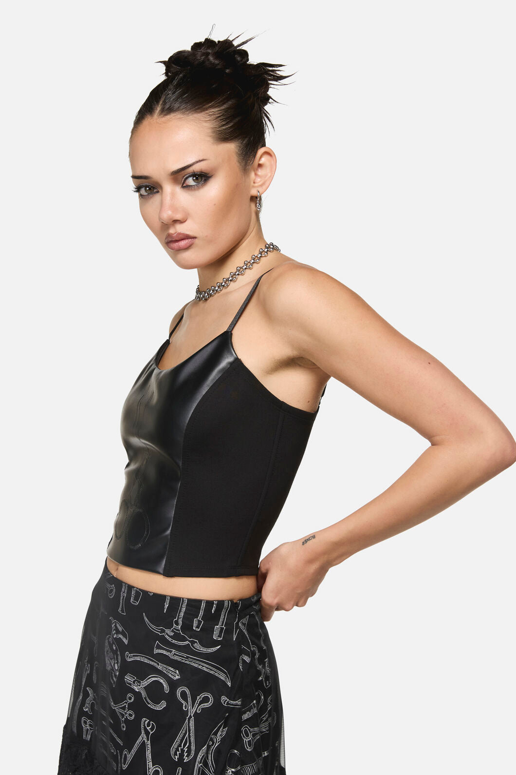 Black Friday - Snips Pu Goth Tank Top - black
