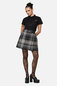 Black Friday - Lovett Goth Tartan Mini Skirt - grey