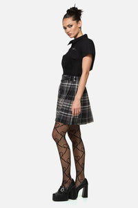 Black Friday - Lovett Goth Tartan Mini Skirt - grey