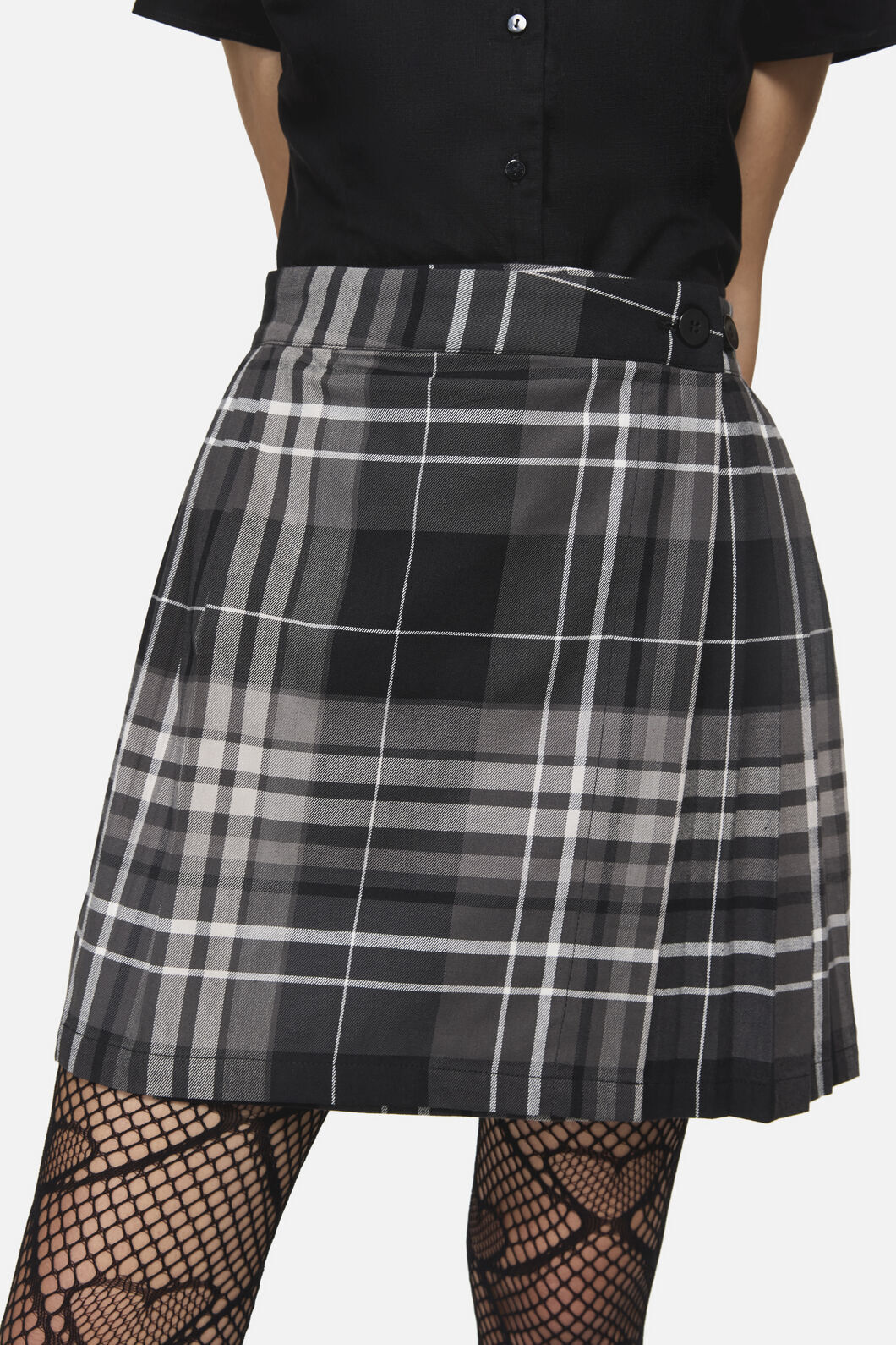 Black Friday - Lovett Goth Tartan Mini Skirt - grey
