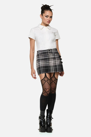 Black Friday - Lovett Goth Tartan Skort - grey
