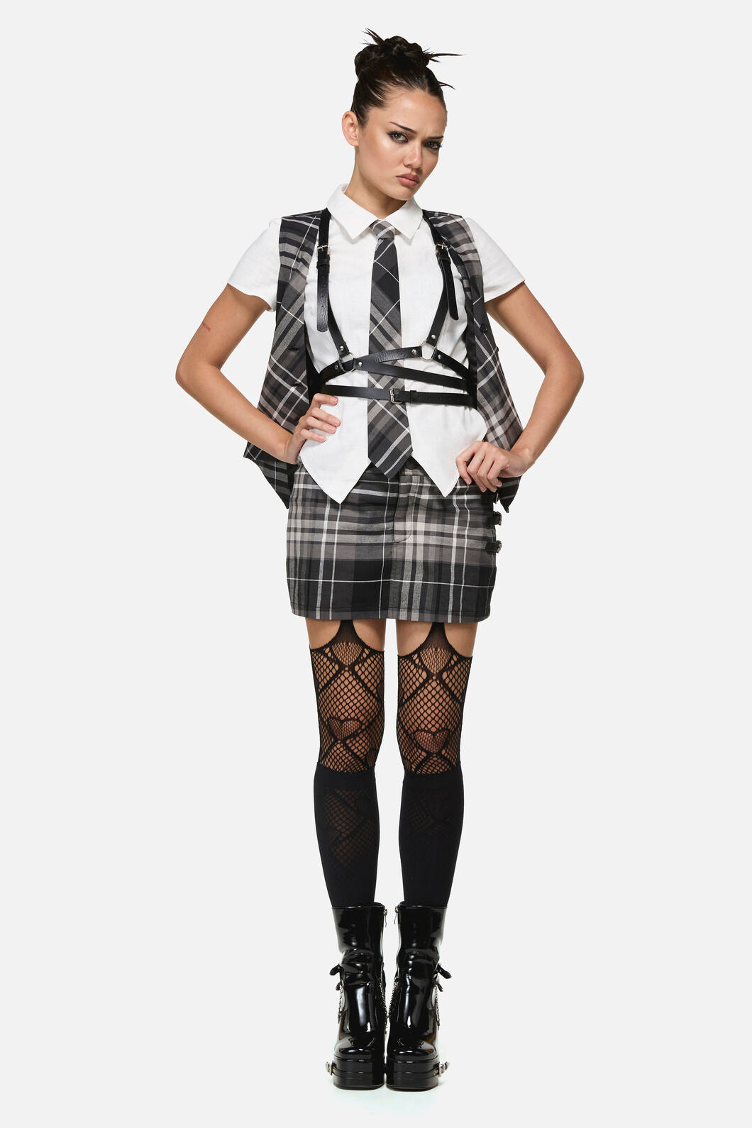 Black Friday - Lovett Goth Tartan Skort - grey