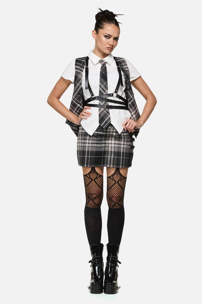 Black Friday - Lovett Goth Tartan Skort - grey