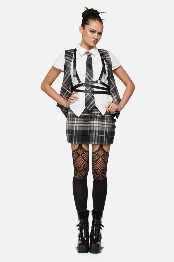 Black Friday - Lovett Goth Tartan Skort - grey