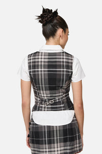 Black Friday - Lovett Tartan Goth Vest - grey