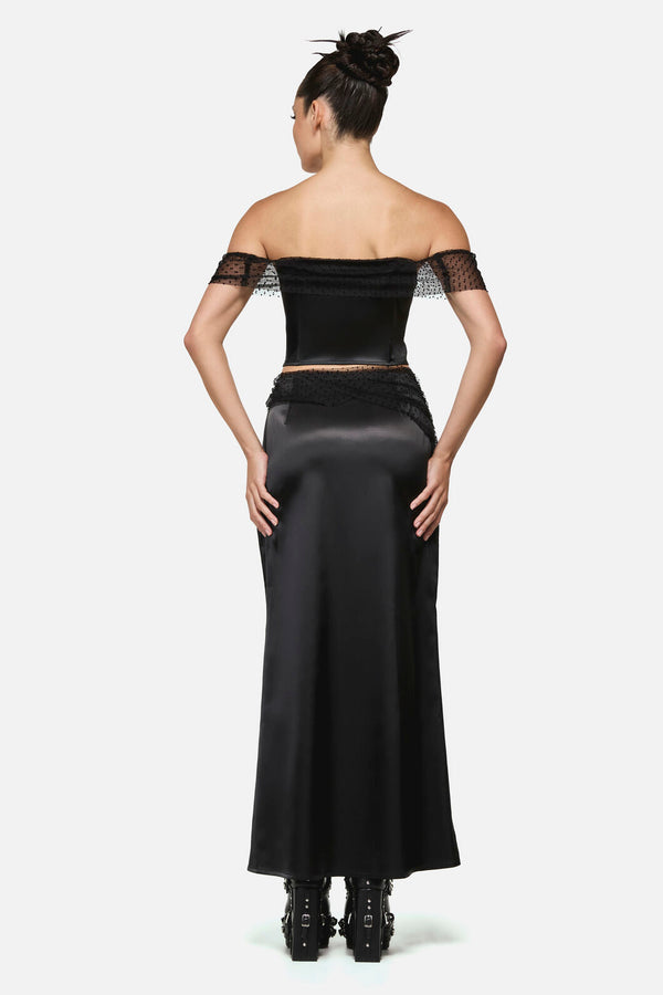 Black Friday - Esmeralda Formal Goth Midi Skirt - black