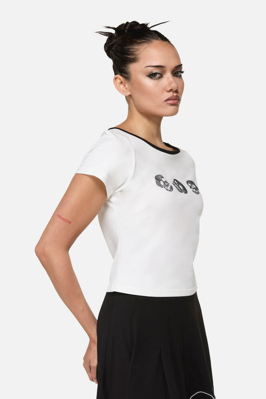 Black Friday - Numbskull Goth Print Tee - cream