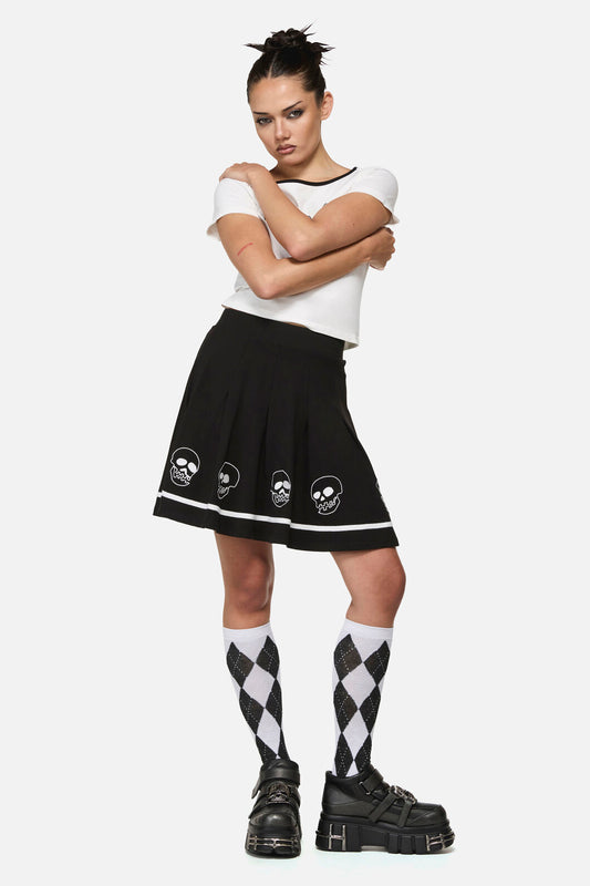 Black Friday - Numbskull Trim Goth Skirt - black