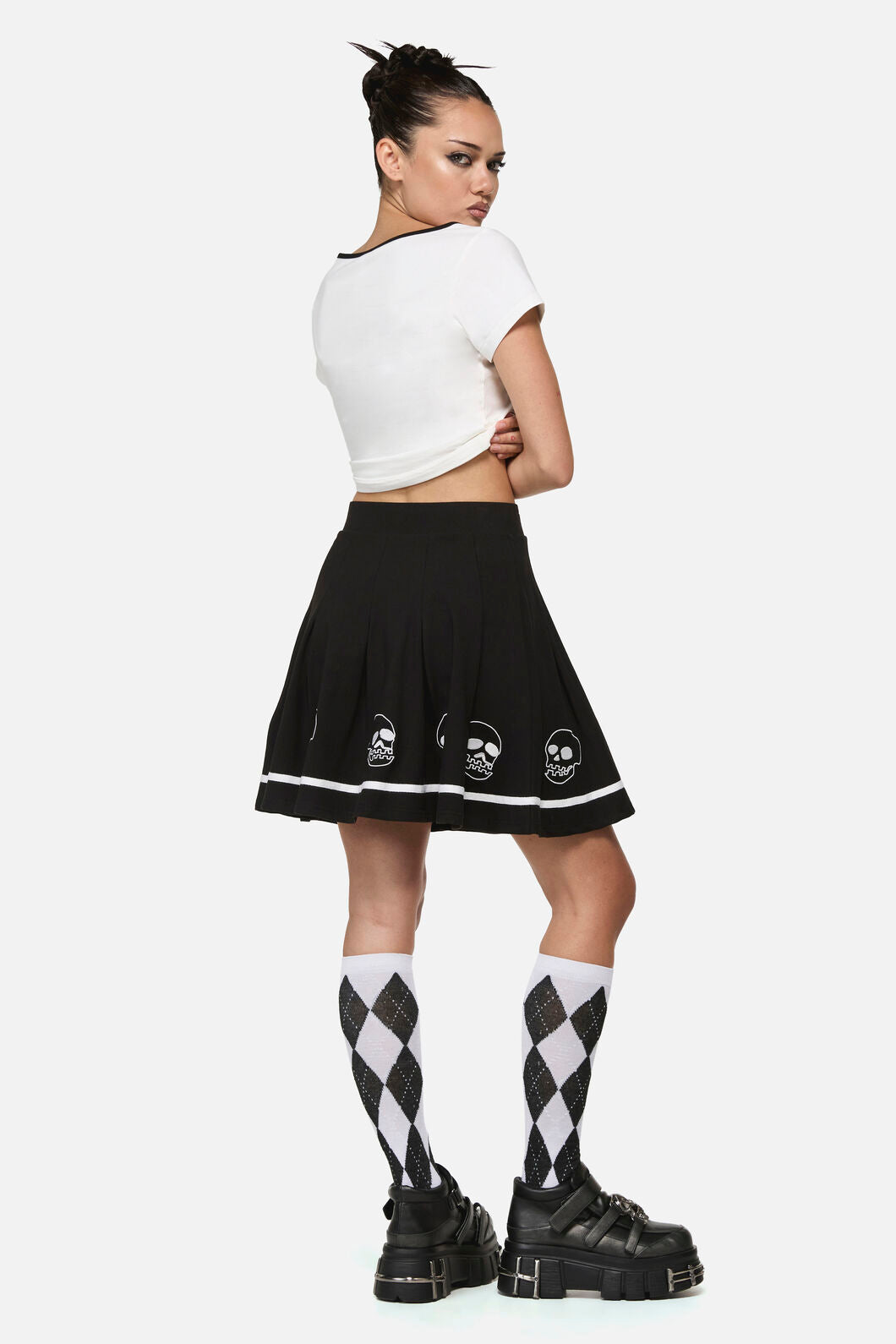 Black Friday - Numbskull Trim Goth Skirt - black