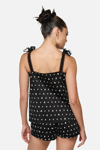 Black Friday - Cranium Goth Lace Tank Top - black