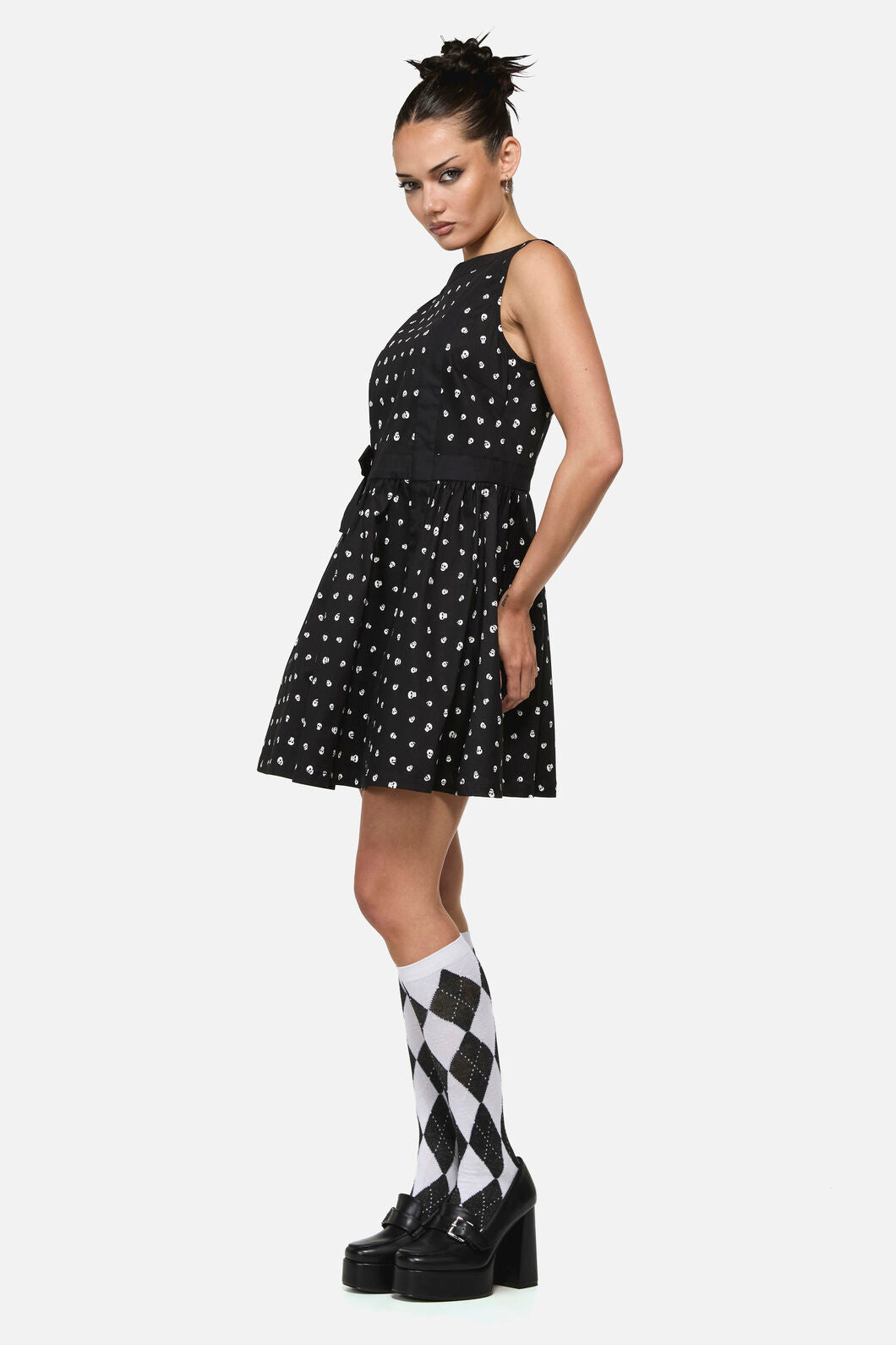 Black Friday - Cranium Goth Mini Dress - black