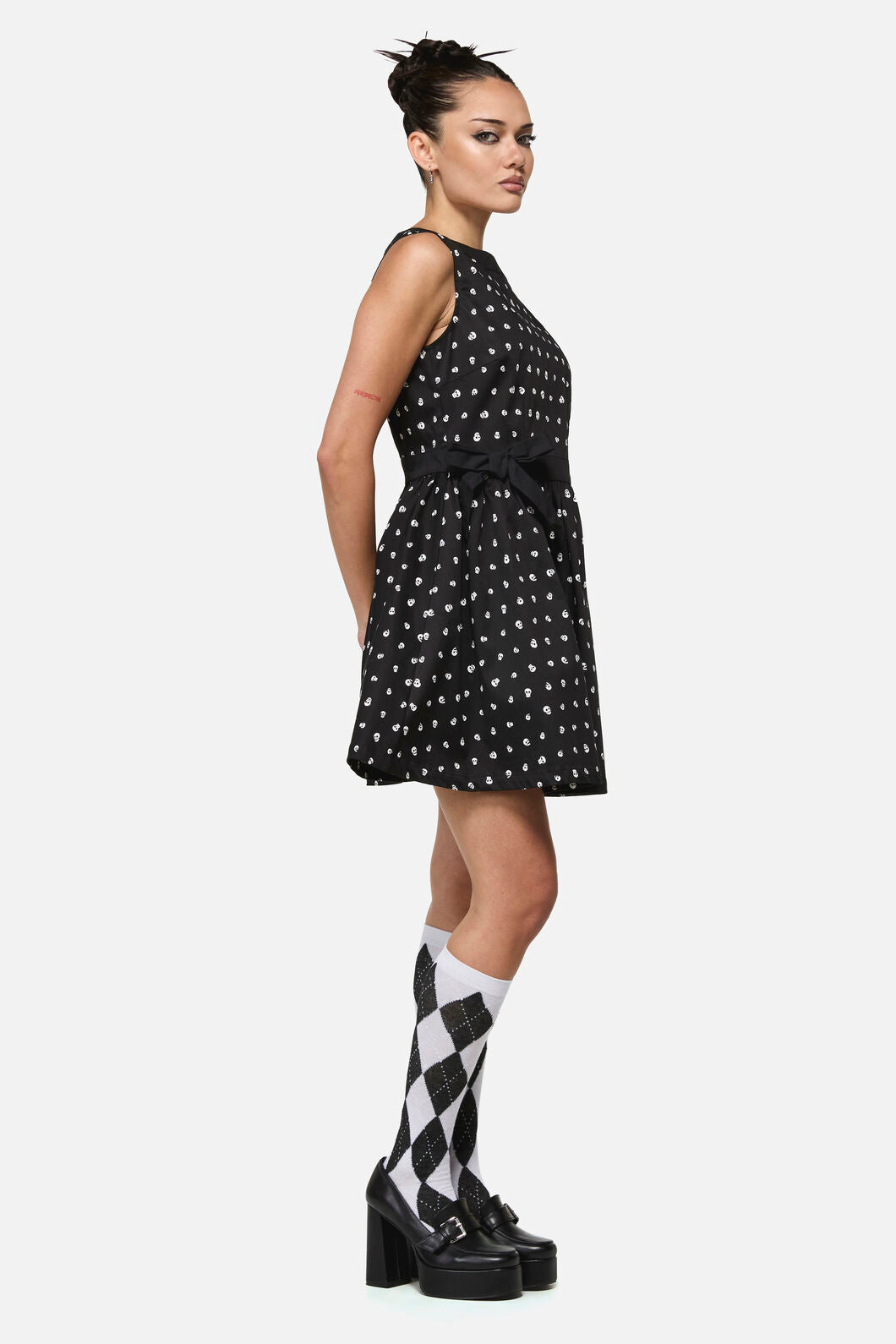 Black Friday - Cranium Goth Mini Dress - black