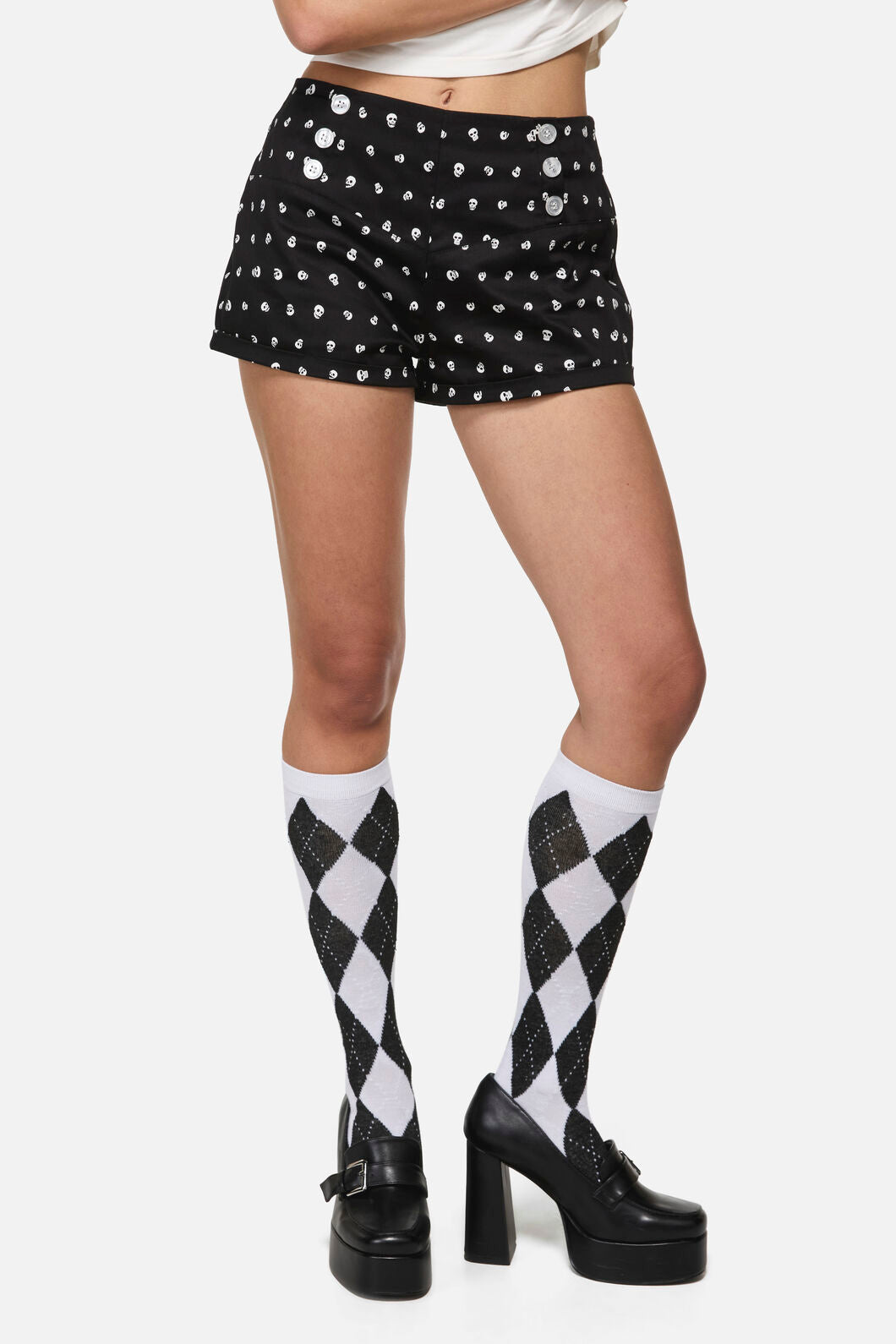 Black Friday - Cranium Goth Sailor Short - black