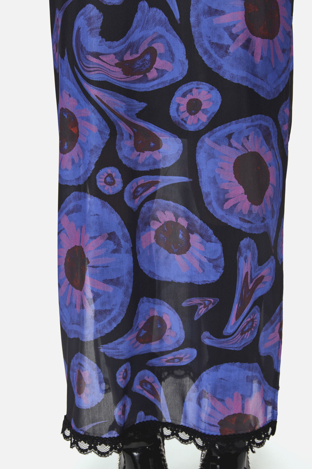 Black Friday - Unseen Geo Mesh Skirt - blue-black