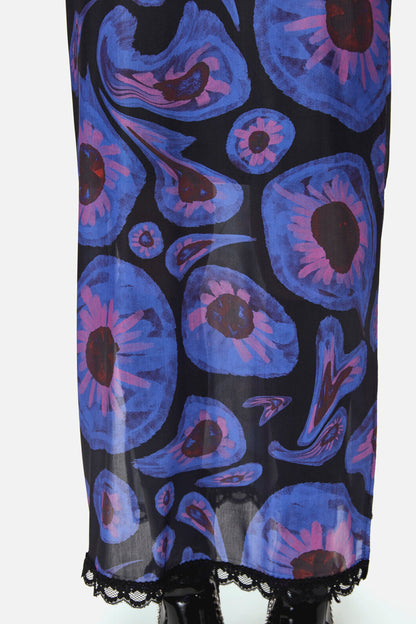 Black Friday - Unseen Geo Mesh Skirt - blue-black