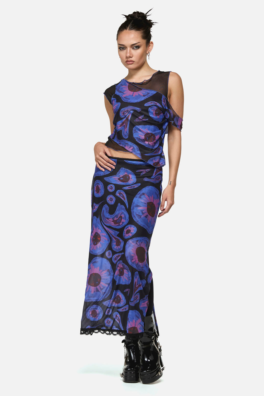 Black Friday - Unseen Geo Layer Mesh Top - multi