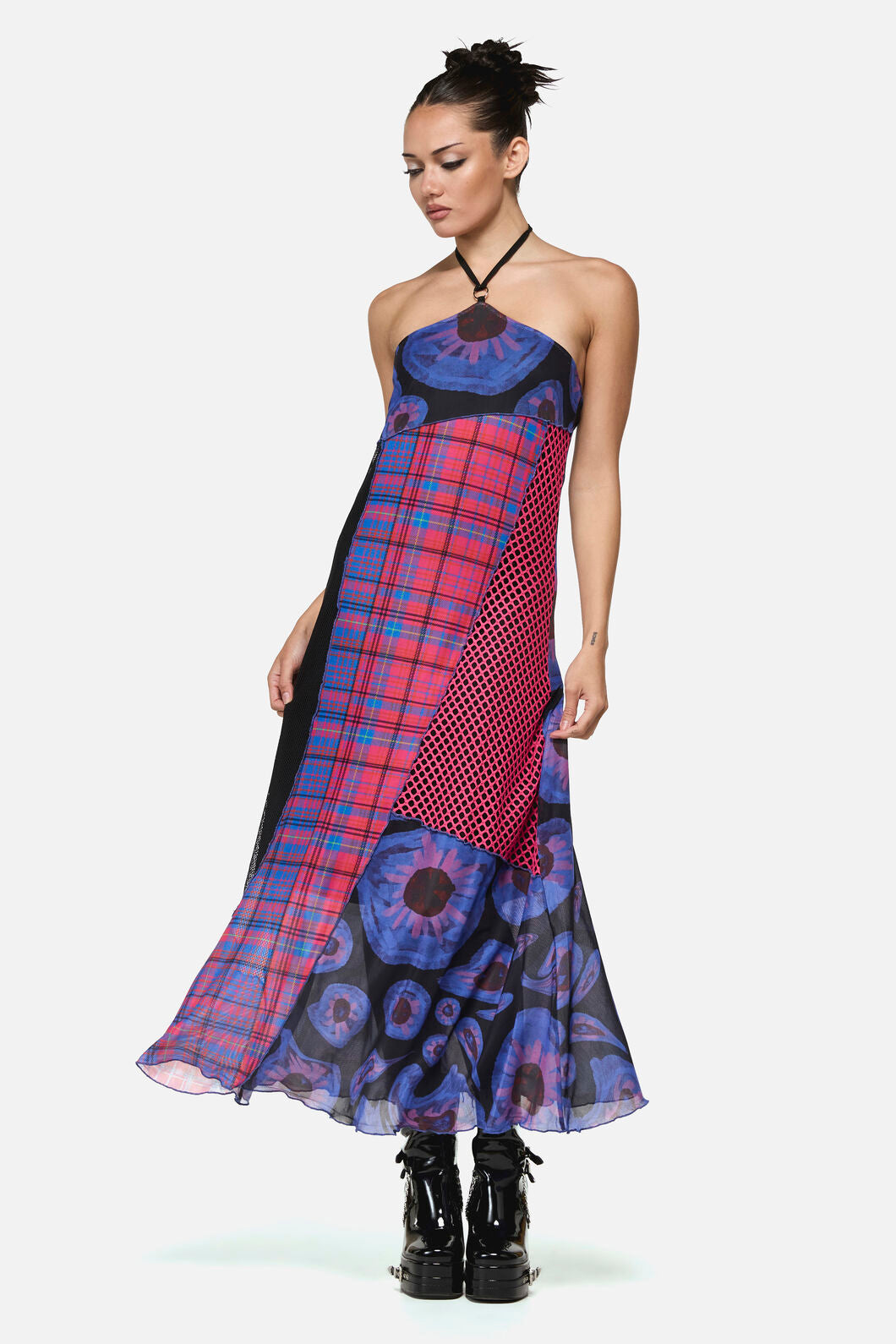 Black Friday - Unseen Patchwork Halter Dress - multi