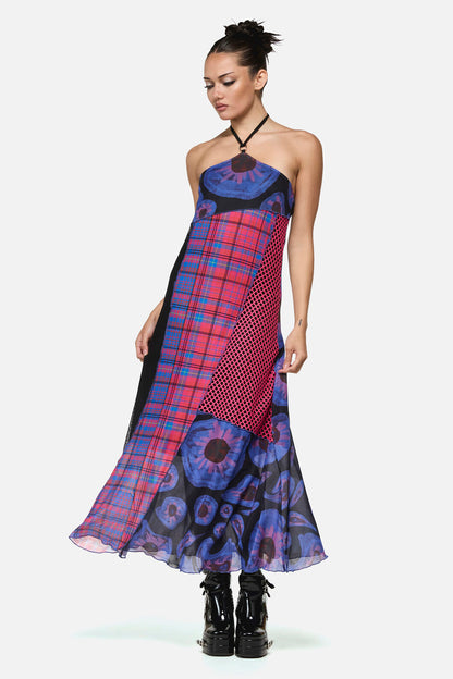 Black Friday - Unseen Patchwork Halter Dress - multi