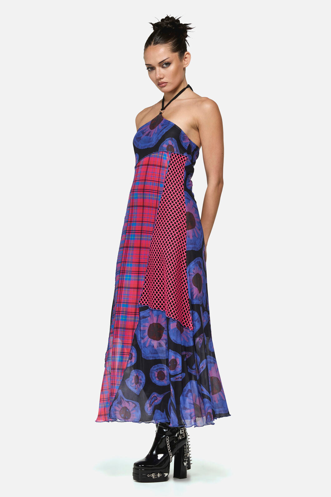 Black Friday - Unseen Patchwork Halter Dress - multi