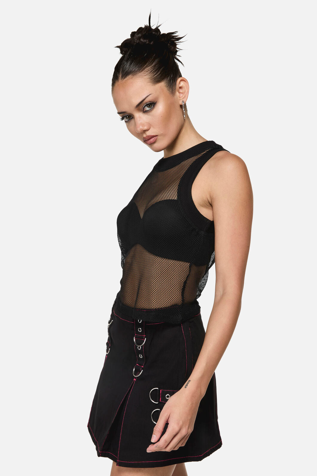 Black Friday - Grunge Fishnet Tank - blue