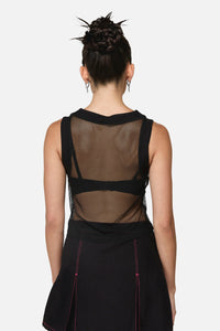 Black Friday - Grunge Fishnet Tank - blue