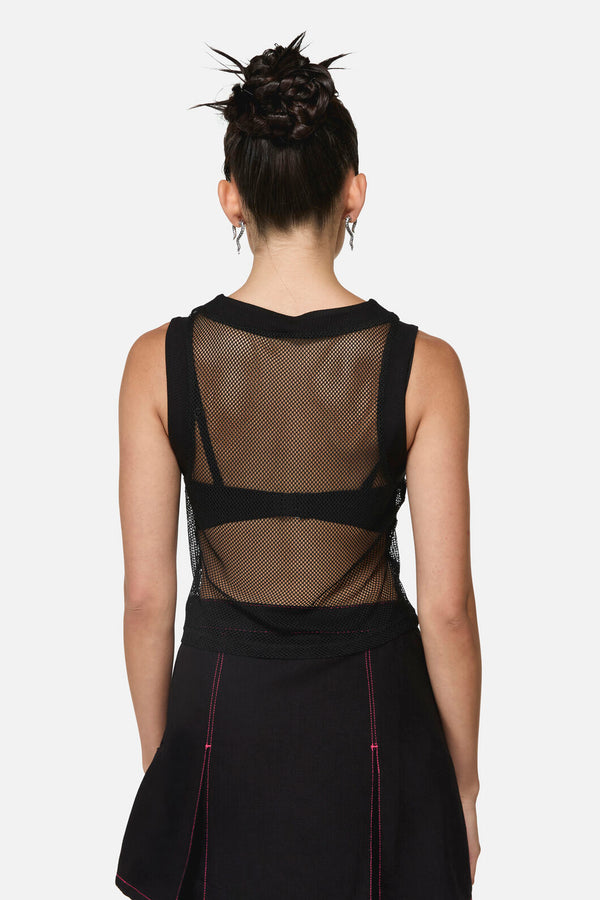 Black Friday - Grunge Fishnet Tank - blue