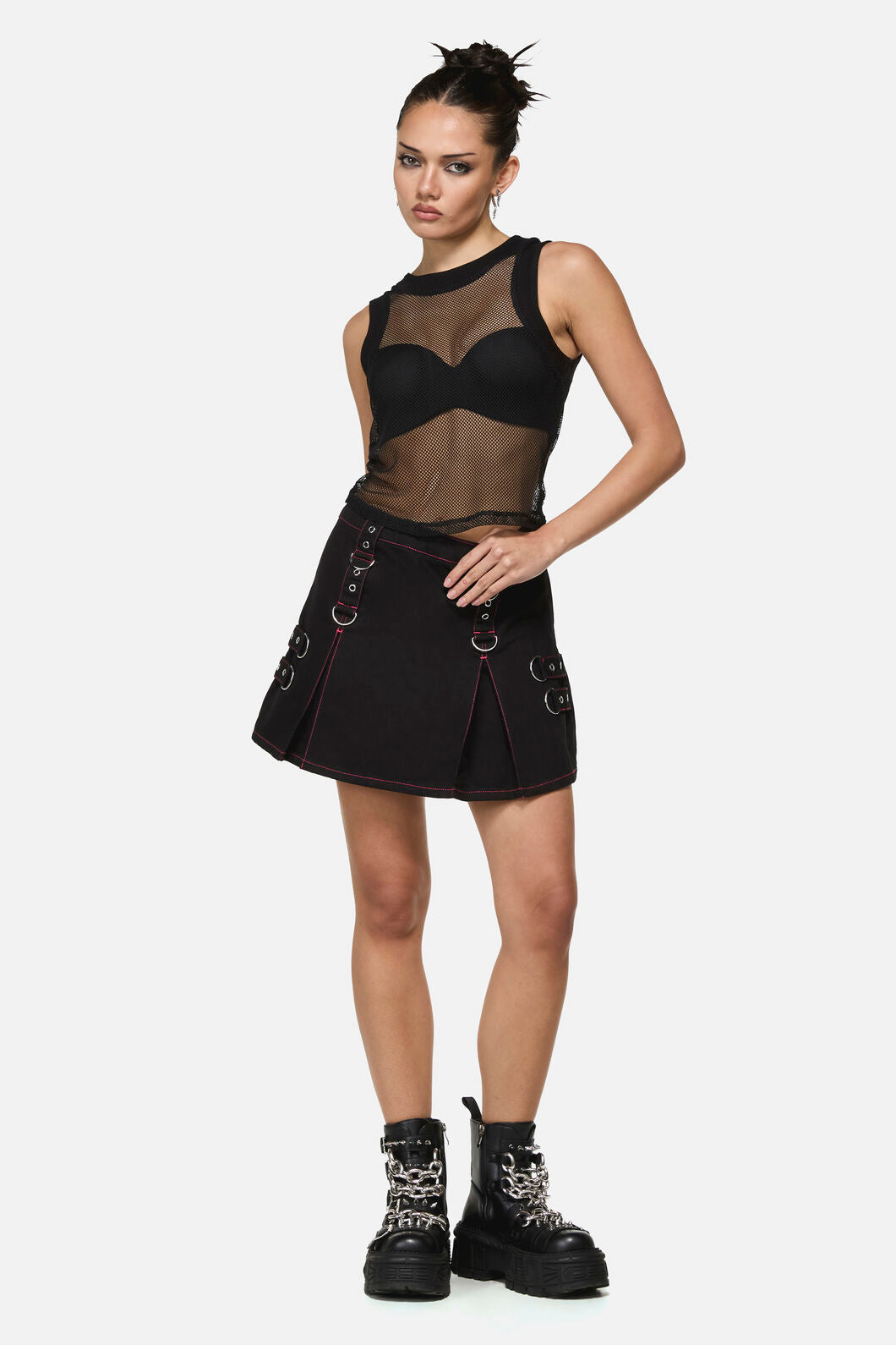 Black Friday - Grunge Fishnet Tank - blue