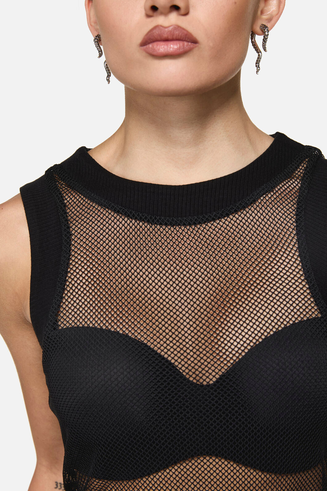Black Friday - Grunge Fishnet Tank - blue