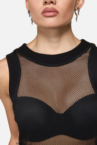 Black Friday - Grunge Fishnet Tank - blue