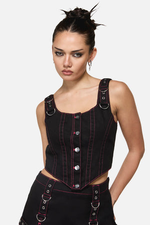 Black Friday - Curse Grunge D-Ring Corset - black