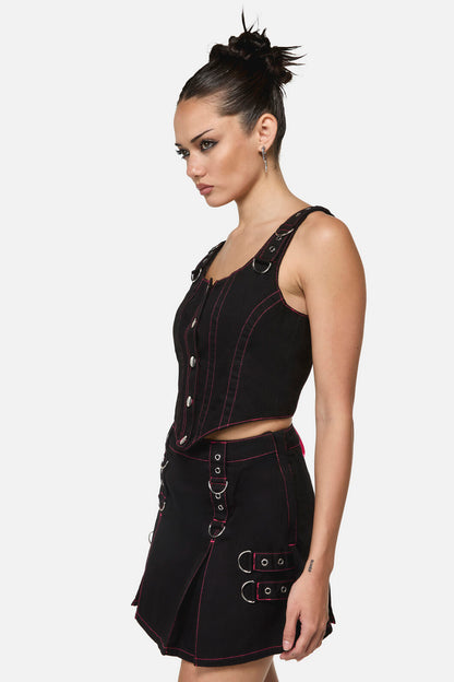 Black Friday - Curse Grunge D-Ring Corset - black