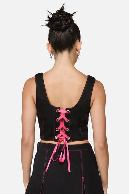 Black Friday - Curse Grunge D-Ring Corset - black