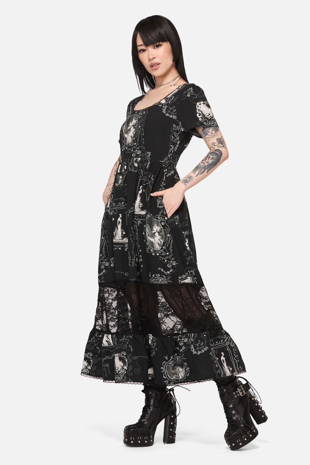 Black Friday - Holy Thursday Goth Midi Dress - black