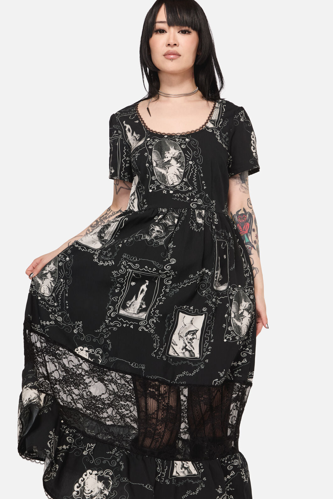 Black Friday - Holy Thursday Goth Midi Dress - black
